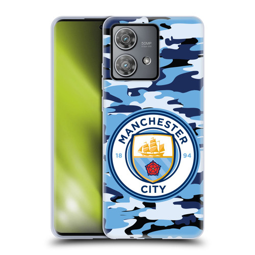 Manchester City Man City FC Badge Camou Blue Moon Soft Gel Case for Motorola Edge 40 Neo 5G