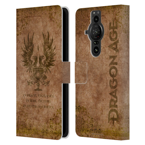 EA Bioware Dragon Age Heraldry Grey Wardens Distressed Leather Book Wallet Case Cover For Sony Xperia Pro-I