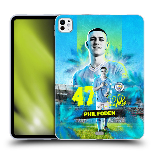 Manchester City Man City FC 2023/24 First Team Phil Foden Soft Gel Case for Apple iPad Pro 11 M4 2024