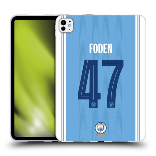 Manchester City Man City FC 2023/24 Players Home Kit Phil Foden Soft Gel Case for Apple iPad Pro 11 M4 2024