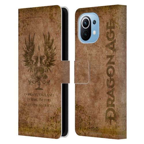 EA Bioware Dragon Age Heraldry Grey Wardens Distressed Leather Book Wallet Case Cover For Xiaomi Mi 11