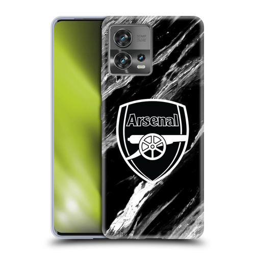 Arsenal FC Crest Patterns Marble Soft Gel Case for Motorola Moto Edge 30 Fusion