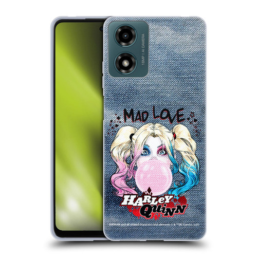 Batman DC Comics Harley Quinn Graphics Bubblegum Soft Gel Case for Motorola Moto G04/G04s/G24 4G