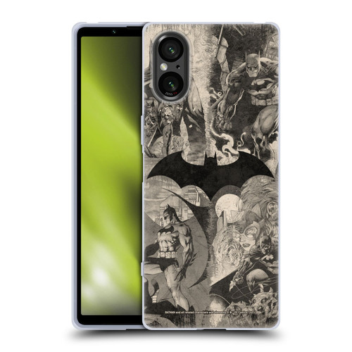 Batman DC Comics Hush Logo Collage Distressed Soft Gel Case for Sony Xperia 5 V 5G