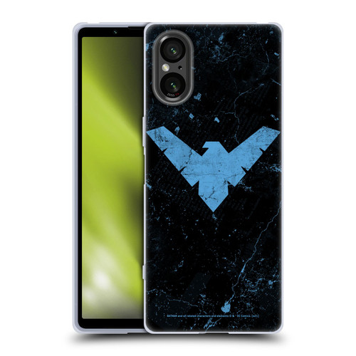 Batman DC Comics Nightwing Logo Grunge Soft Gel Case for Sony Xperia 5 V 5G