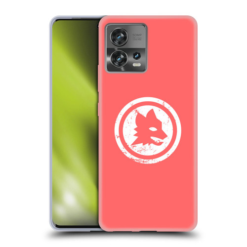 AS Roma Crest Graphics Pink Distressed Soft Gel Case for Motorola Moto Edge 30 Fusion