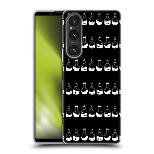 Haroulita Celestial Black And White Bottle Soft Gel Case for Sony Xperia 1 V 5G