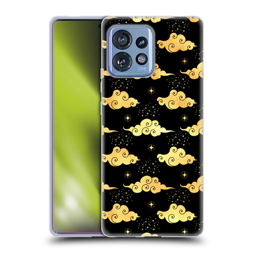 Haroulita Celestial Gold Cloud And Star Soft Gel Case for Motorola Moto Edge 40 Pro