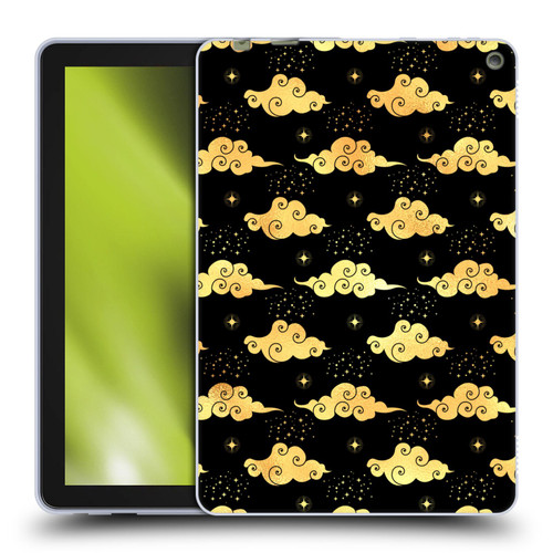 Haroulita Celestial Gold Cloud And Star Soft Gel Case for Amazon Fire HD 10 / Plus 2021