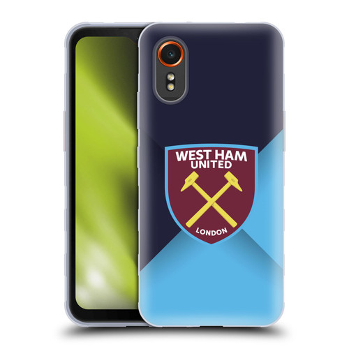 West Ham United FC Crest Blue Gradient Soft Gel Case for Samsung Galaxy Xcover7 5G