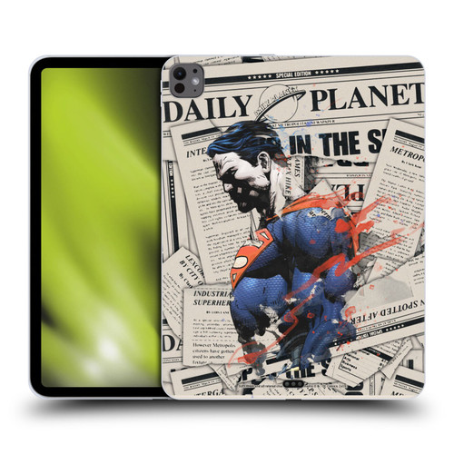 Superman DC Comics 80th Anniversary Newspaper Soft Gel Case for Apple iPad Pro 13 M4 2024