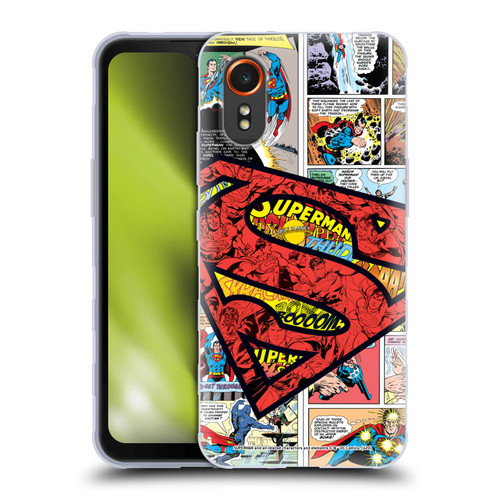 Superman DC Comics Comicbook Art Oversized Logo Soft Gel Case for Samsung Galaxy Xcover7 5G