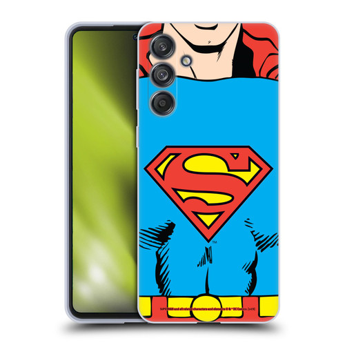 Superman DC Comics Logos Classic Costume Soft Gel Case for Samsung Galaxy M55 5G