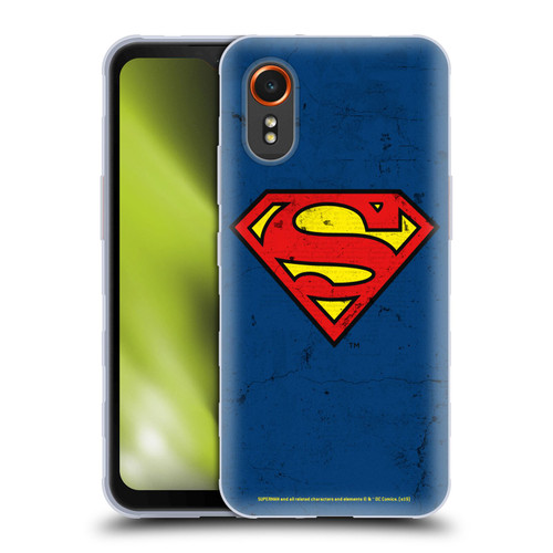 Superman DC Comics Logos Distressed Look Soft Gel Case for Samsung Galaxy Xcover7 5G