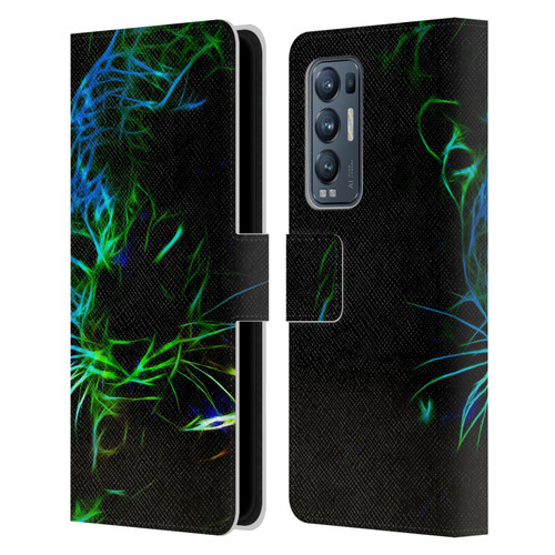 Simone Gatterwe Animals Neon Leopard Leather Book Wallet Case Cover For OPPO Find X3 Neo / Reno5 Pro+ 5G