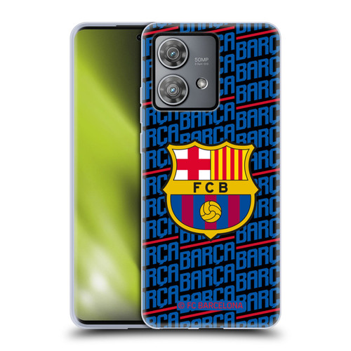 FC Barcelona Crest Patterns Barca Soft Gel Case for Motorola Edge 40 Neo 5G