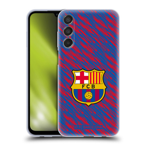 FC Barcelona Crest Patterns Glitch Soft Gel Case for Samsung Galaxy M15/F15 5G