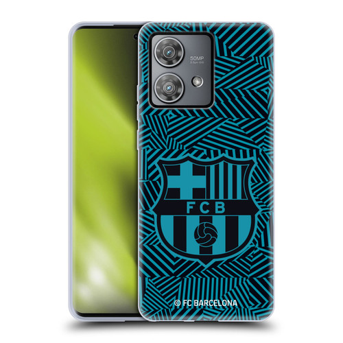 FC Barcelona Crest Black Soft Gel Case for Motorola Edge 40 Neo 5G