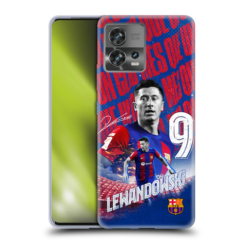 FC Barcelona 2023/24 First Team Robert Lewandowski Soft Gel Case for Motorola Moto Edge 30 Fusion
