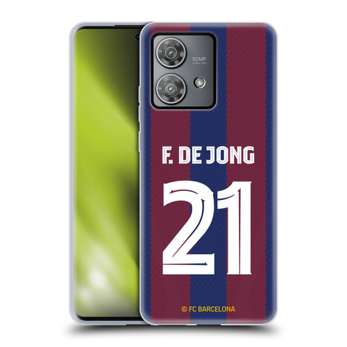 FC Barcelona 2023/24 Players Home Kit Frenkie de Jong Soft Gel Case for Motorola Edge 40 Neo 5G
