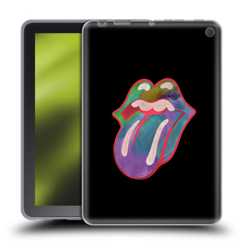 The Rolling Stones Graphics Watercolour Tongue Soft Gel Case for Amazon Fire HD 8/Fire HD 8 Plus 2020