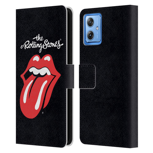 The Rolling Stones Key Art Tongue Classic Leather Book Wallet Case Cover For Motorola Moto G54 5G