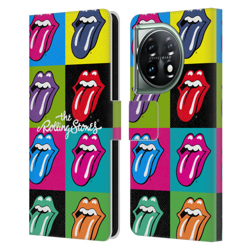 The Rolling Stones Licks Collection Pop Art 1 Leather Book Wallet Case Cover For OnePlus 11 5G