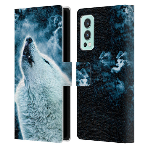 Simone Gatterwe Animals 2 Howling Wolf Leather Book Wallet Case Cover For OnePlus Nord 2 5G