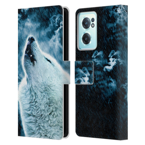 Simone Gatterwe Animals 2 Howling Wolf Leather Book Wallet Case Cover For OnePlus Nord CE 2 5G