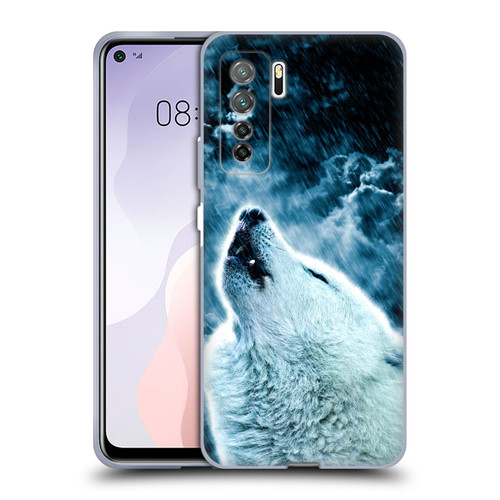 Simone Gatterwe Animals 2 Howling Wolf Soft Gel Case for Huawei Nova 7 SE/P40 Lite 5G