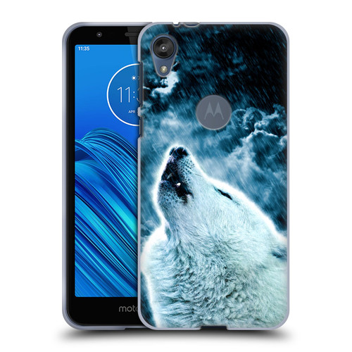 Simone Gatterwe Animals 2 Howling Wolf Soft Gel Case for Motorola Moto E6