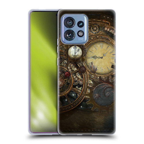 Simone Gatterwe Steampunk Clocks Soft Gel Case for Motorola Moto Edge 40 Pro