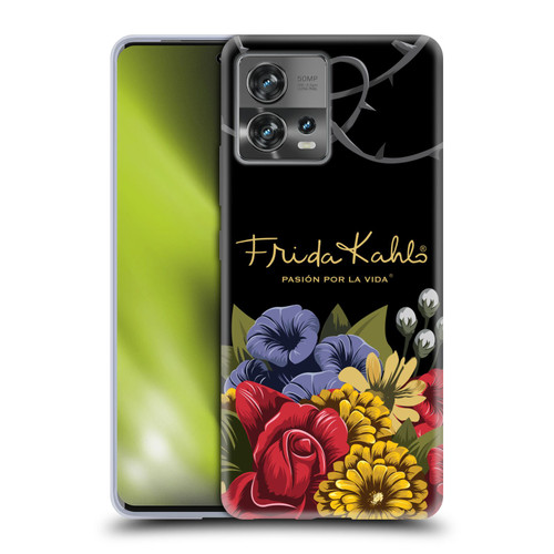 Frida Kahlo Red Florals Efflorescence Soft Gel Case for Motorola Moto Edge 30 Fusion