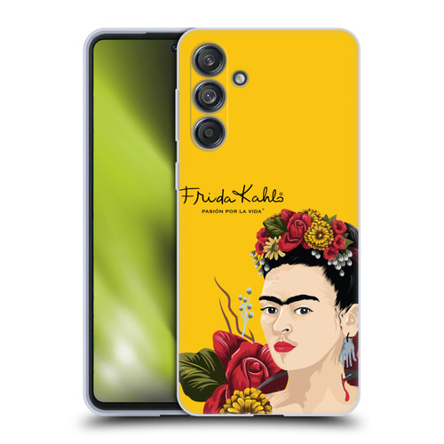 Frida Kahlo Red Florals Portrait Soft Gel Case for Samsung Galaxy M55 5G