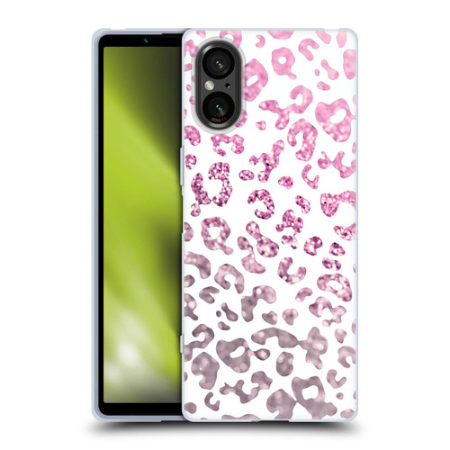 Monika Strigel Animal Print Glitter Pink Soft Gel Case for Sony Xperia 5 V 5G