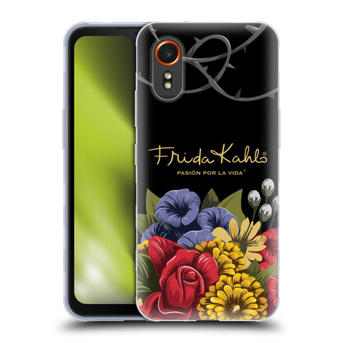 Frida Kahlo Red Florals Efflorescence Soft Gel Case for Samsung Galaxy Xcover7 5G