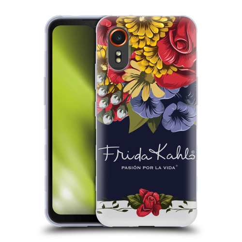 Frida Kahlo Red Florals Blooms Soft Gel Case for Samsung Galaxy Xcover7 5G