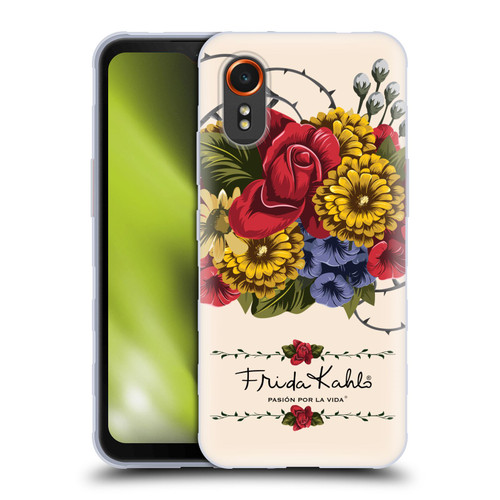 Frida Kahlo Red Florals Vine Soft Gel Case for Samsung Galaxy Xcover7 5G