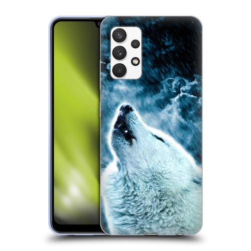 Simone Gatterwe Animals 2 Howling Wolf Soft Gel Case for Samsung Galaxy A32 (2021)