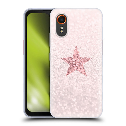 Monika Strigel Glitter Star Pastel Rose Pink Soft Gel Case for Samsung Galaxy Xcover7 5G