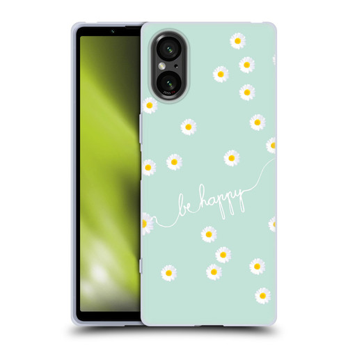 Monika Strigel Happy Daisy Mint Soft Gel Case for Sony Xperia 5 V 5G