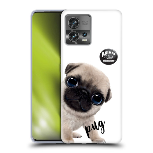 Animal Club International Faces Pug Soft Gel Case for Motorola Moto Edge 30 Fusion