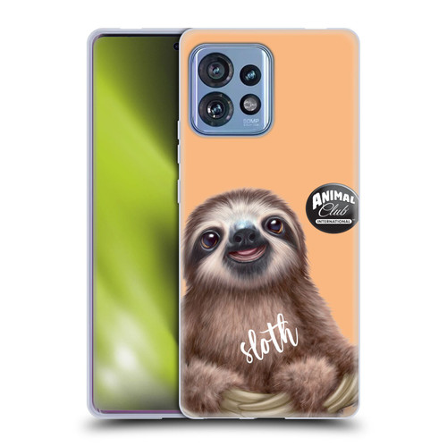 Animal Club International Faces Sloth Soft Gel Case for Motorola Moto Edge 40 Pro