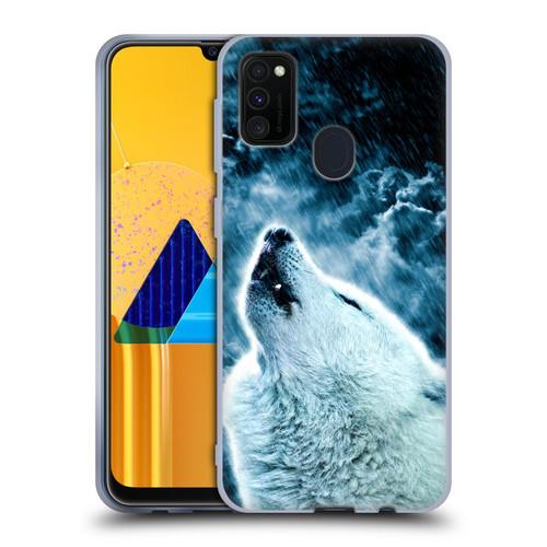 Simone Gatterwe Animals 2 Howling Wolf Soft Gel Case for Samsung Galaxy M30s (2019)/M21 (2020)