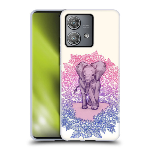 Micklyn Le Feuvre Animals Cute Baby Elephant Soft Gel Case for Motorola Edge 40 Neo 5G
