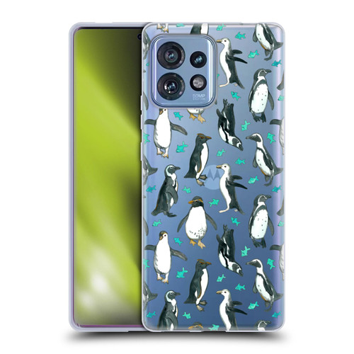 Micklyn Le Feuvre Animals 2 Little Penguins And Fish Soft Gel Case for Motorola Moto Edge 40 Pro