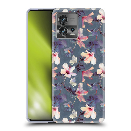 Micklyn Le Feuvre Florals Butterflies and Hibiscus Soft Gel Case for Motorola Moto Edge 30 Fusion