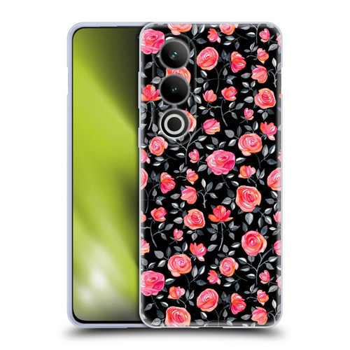 Micklyn Le Feuvre Florals Roses on Black Soft Gel Case for OPPO OnePlus Ace 3V 5G