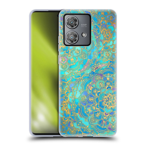 Micklyn Le Feuvre Mandala Sapphire and Jade Soft Gel Case for Motorola Edge 40 Neo 5G
