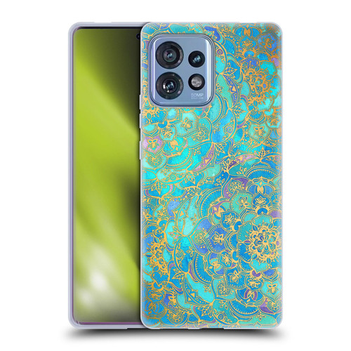 Micklyn Le Feuvre Mandala Sapphire and Jade Soft Gel Case for Motorola Moto Edge 40 Pro